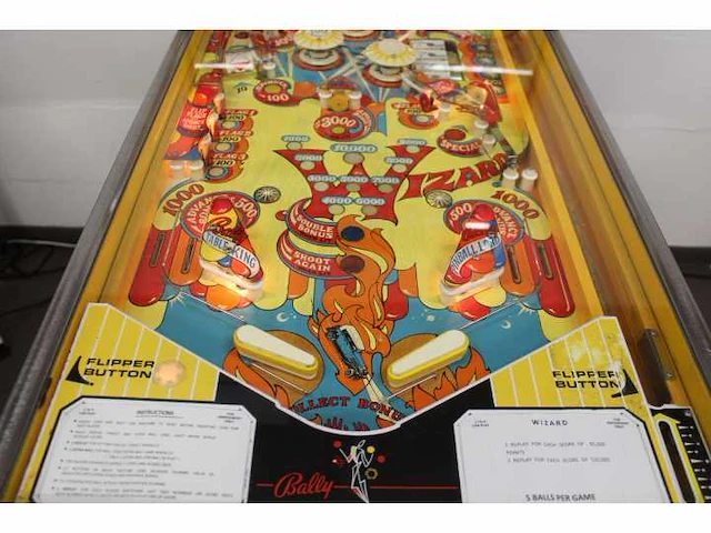 Bally - wizard - flipperkast - afbeelding 7 van  8