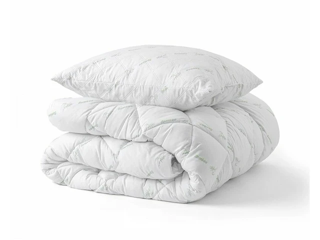 Bamboe beddengoed pakket 140 x 200 (dekbed + 2 kussen) - afbeelding 1 van  5