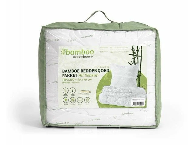Bamboe beddengoed pakket 140 x 200 (dekbed + 2 kussen) - afbeelding 5 van  5