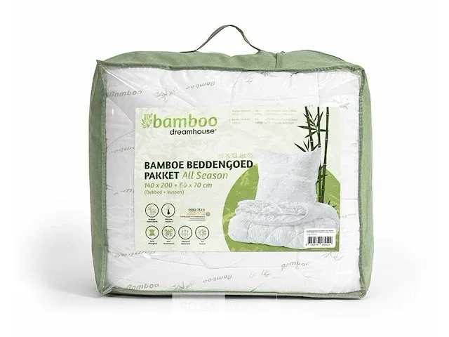 Bamboe beddengoed pakket 140 x 220 (dekbed + 1 kussen) - afbeelding 5 van  5