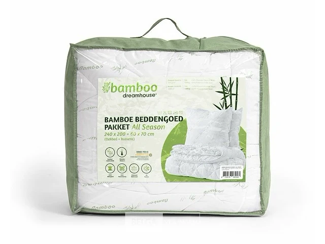 Bamboe beddengoed pakket 240 x 200 (dekbed + 2 kussens) - afbeelding 5 van  5