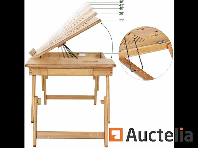 Bamboe opvouwbaar bed tafel voor pc laptop - afbeelding 1 van  8