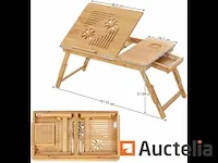 Bamboe opvouwbaar bed tafel voor pc laptop - afbeelding 2 van  8