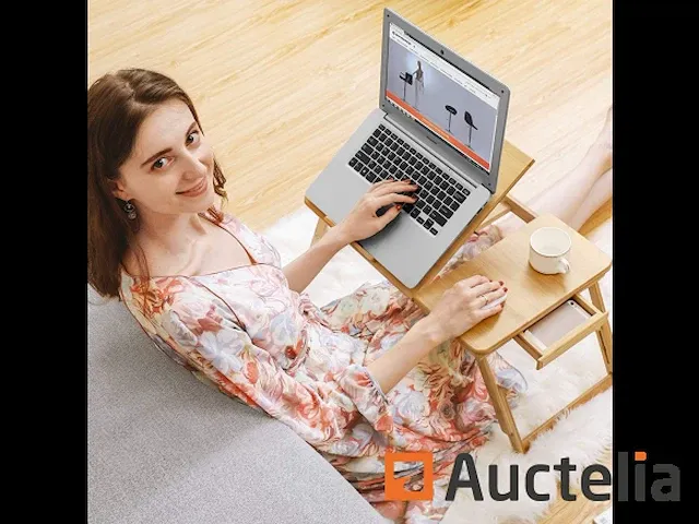 Bamboe opvouwbaar bed tafel voor pc laptop - afbeelding 5 van  8