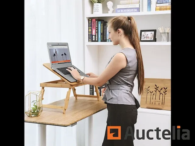 Bamboe opvouwbaar bed tafel voor pc laptop - afbeelding 6 van  8
