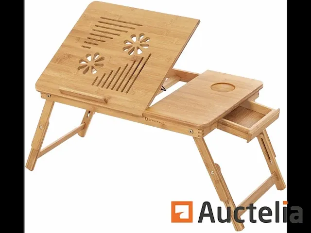 Bamboe opvouwbaar bed tafel voor pc laptop - afbeelding 7 van  8