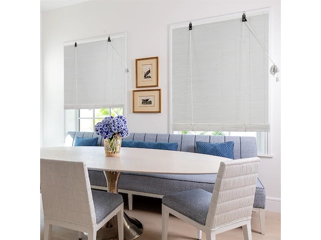 Bamboe rolgordijn 90x220cm wit - afbeelding 1 van  4