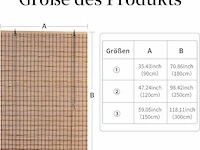 Bamboe rolgordijn halfdoorschijnend 90x180cl donkerbruin - afbeelding 1 van  4