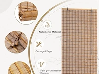 Bamboe rolgordijn halfdoorschijnend 90x180cl donkerbruin - afbeelding 3 van  4