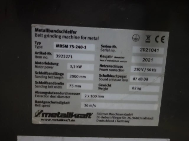 Bandschuurmachine metallkraft - afbeelding 4 van  4