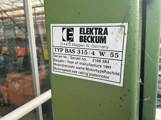 Bandzaagmachine/lintzaag elektra beckum bas 315/4 w55 - afbeelding 7 van  10