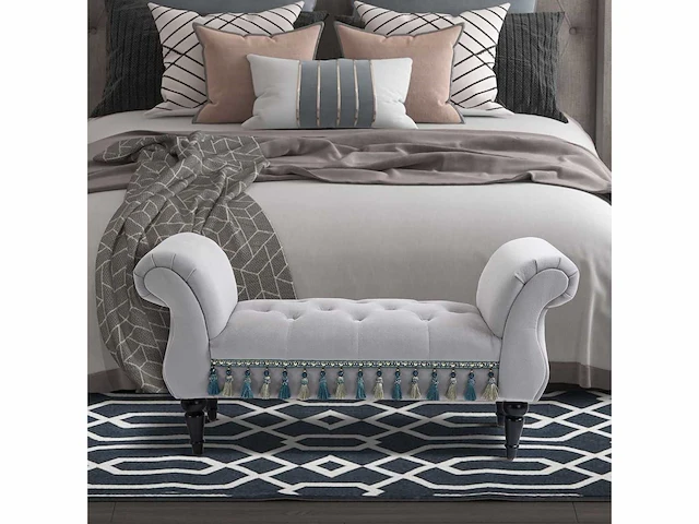 Bank gestoffeerde bank velvet end bed met armleuningen - afbeelding 1 van  3