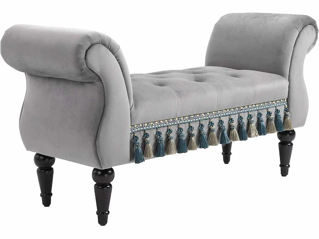 Bank gestoffeerde bank velvet end bed met armleuningen - afbeelding 2 van  3