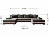 Bank met slaapfunctie, bedstee en led - afbeelding 3 van  7