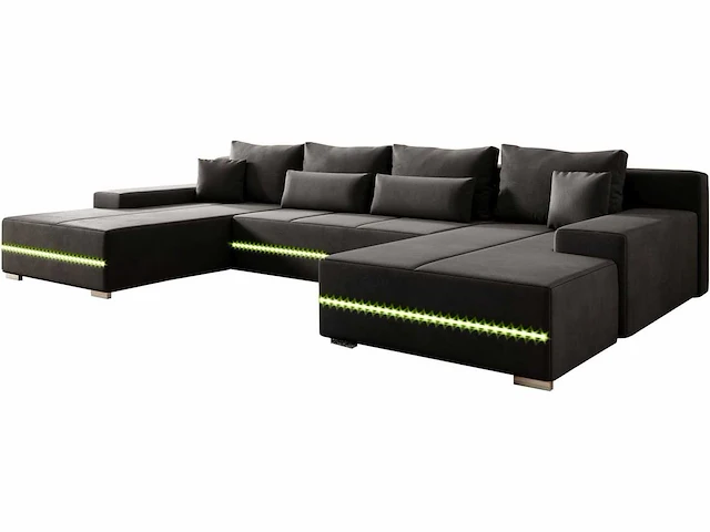 Bank met slaapfunctie, bedstee en led - afbeelding 6 van  7