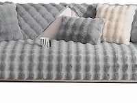 Bankovertrek fluffy grijs 90x180 - afbeelding 2 van  4