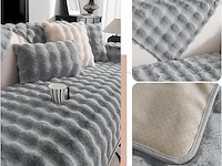 Bankovertrek fluffy grijs 90x180 - afbeelding 3 van  4