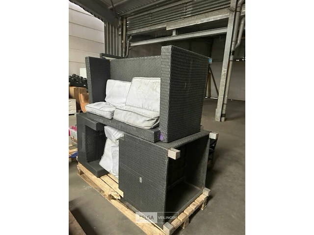 Bankstel 2x 1-zit 1x 2-zit met tafel en kussens voor buiten - afbeelding 2 van  5