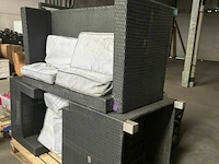Bankstel 2x 1-zit 1x 2-zit met tafel en kussens voor buiten - afbeelding 2 van  5
