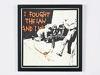 Banksy (after) - "i fought the law" - 50x50 cm - gelimiteerde oplage 30 stuks - certificaat - afbeelding 2 van  5