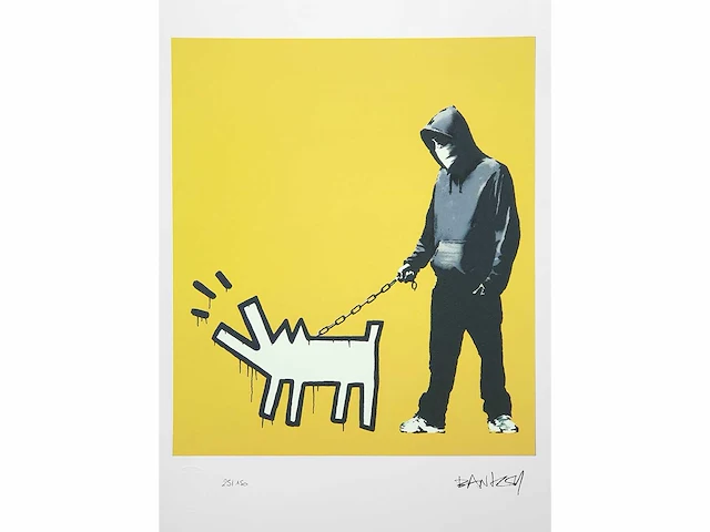 Banksy (geboren 1974), gebaseerd op - barking dog - afbeelding 1 van  5