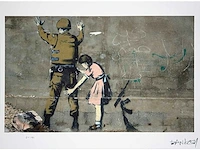 Banksy (geboren in 1974), gebaseerd op - girl frisking soldier