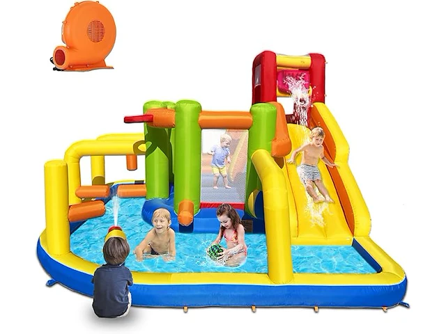 Baralir springkasteel xxl met waterglijbaan - afbeelding 1 van  17