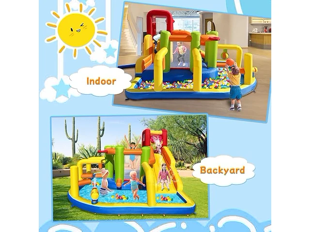Baralir springkasteel xxl met waterglijbaan - afbeelding 14 van  17