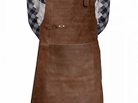 Barbecue - schort - 100% leder - kleur cognac - afbeelding 1 van  2