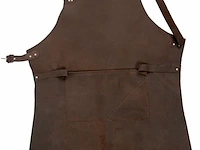 Barbecue - schort - 100% leder - kleur cognac - afbeelding 2 van  2