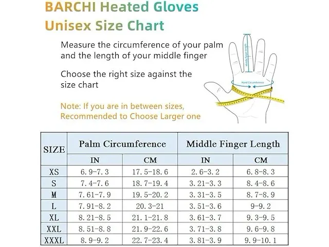 Barchi heat verwarmde handschoenen (xl) - afbeelding 3 van  3