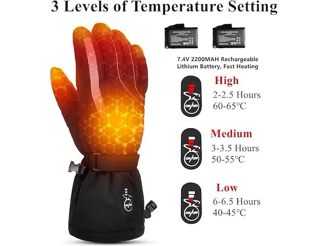 Barchi heat verwarmde handschoenen (xl) - afbeelding 2 van  3