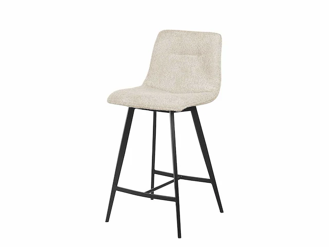 Barkruk ecru chenille stof (4x) - afbeelding 1 van  7