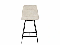 Barkruk ecru chenille stof (4x) - afbeelding 2 van  7