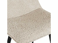 Barkruk ecru chenille stof (4x) - afbeelding 7 van  7