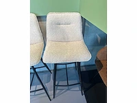 Barkruk ecru chenille stof (4x) - afbeelding 8 van  8