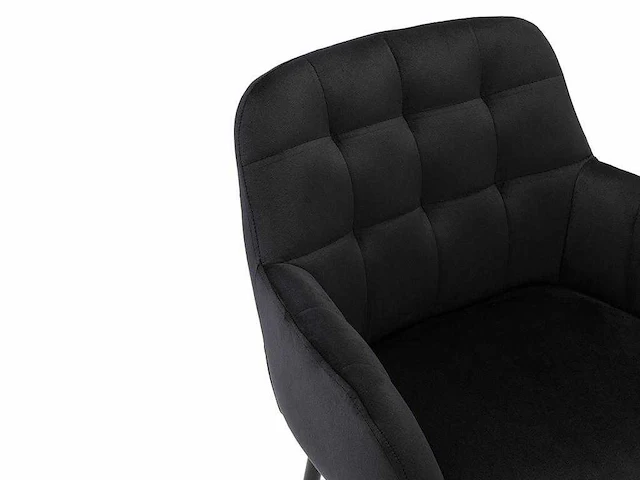 Barkruk in fluweel en metaal - zwart (x2) - afbeelding 6 van  7