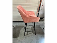 Barkruk roze velvet (4x) - afbeelding 2 van  5