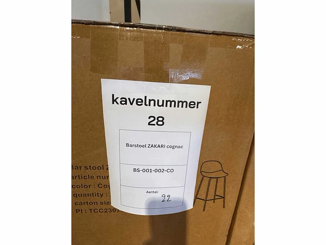 Barkstoelen drop - zakari - kleur: cognac (22x) - afbeelding 4 van  5