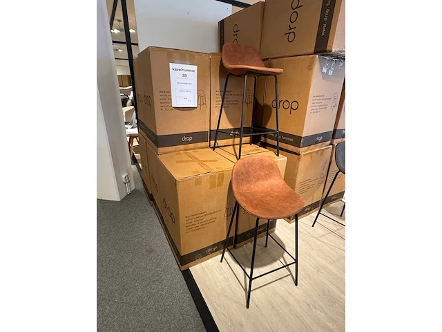 Barkstoelen drop - zakari - kleur: cognac (22x) - afbeelding 5 van  5