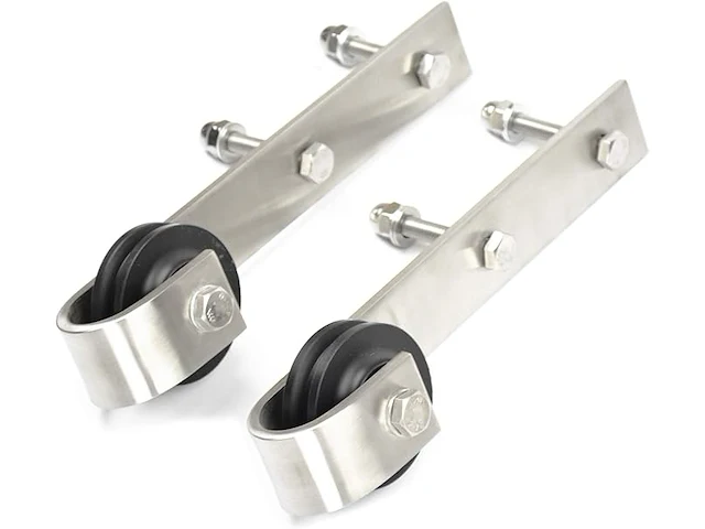 Barn door hardware , 6 ft landelijke stijl geborsteld rvs muurmontage - afbeelding 5 van  8