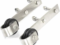 Barn door hardware , 6 ft landelijke stijl geborsteld rvs muurmontage - afbeelding 5 van  8