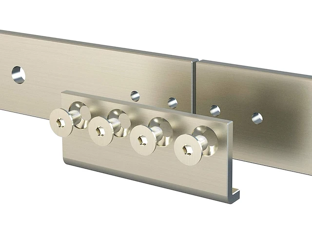 Barn door hardware , 6 ft landelijke stijl geborsteld rvs muurmontage - afbeelding 6 van  8