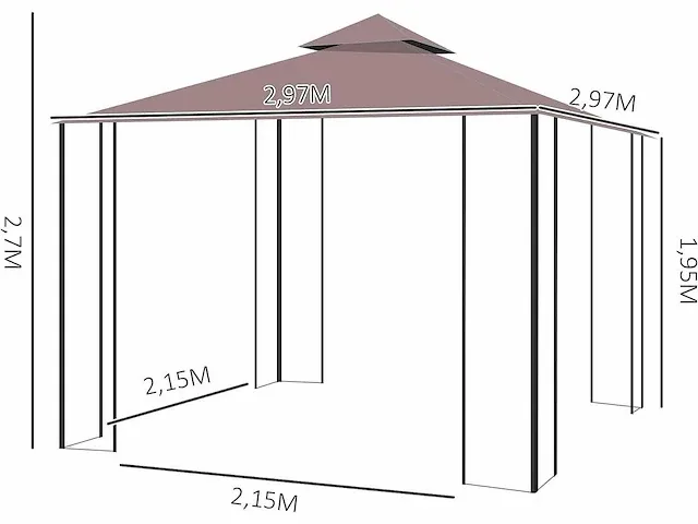 Barnum gazebo koloniale stijl buitentent - afbeelding 2 van  9