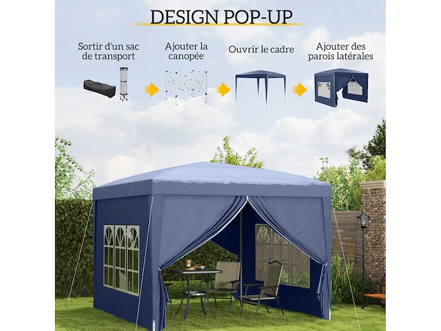 Barnum prieel opvouwbare partytent 3 x 3 x 2,58 m - afbeelding 5 van  7