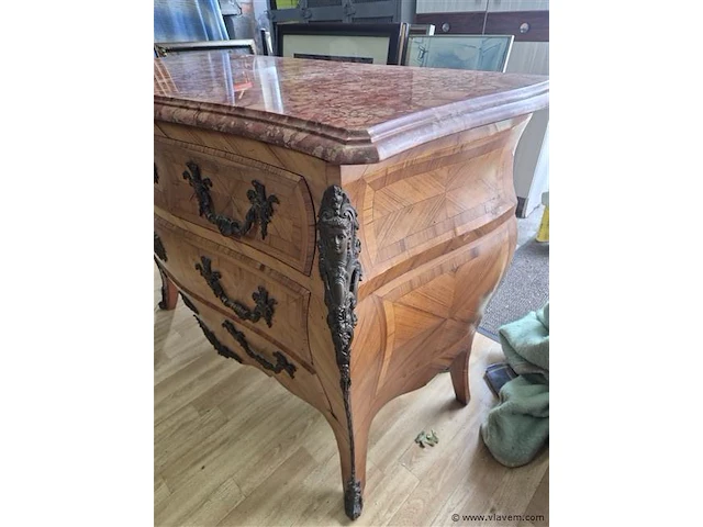 Barok commode brons en marmer - afbeelding 2 van  7