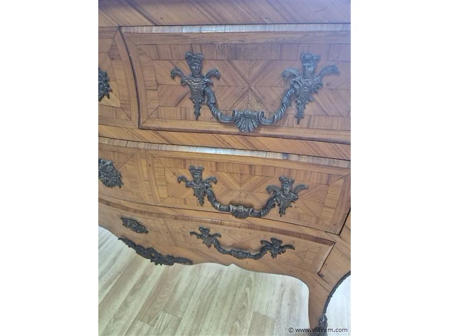Barok commode brons en marmer - afbeelding 3 van  7