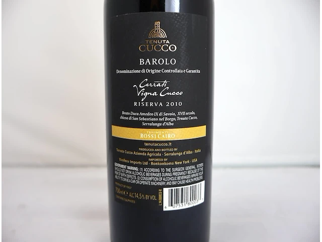 Barolo cerrati riserva cucco 2010 - afbeelding 3 van  4