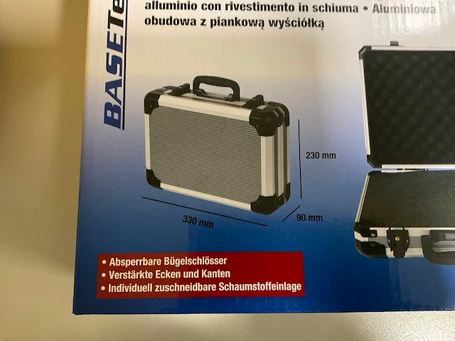 Basetech aluminium koffer met rasterschuim (3x) - afbeelding 2 van  2