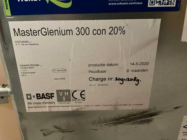 Basf masterglenium 300 con 20% ibc container beton additief - afbeelding 2 van  3